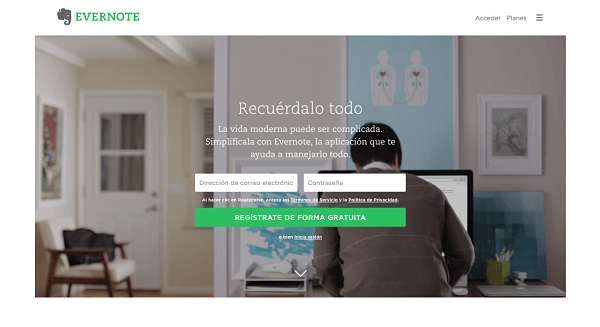 Landing pages para generar leads - Evernote
