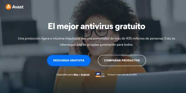 landing page avast