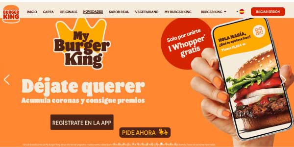 landing page burger king