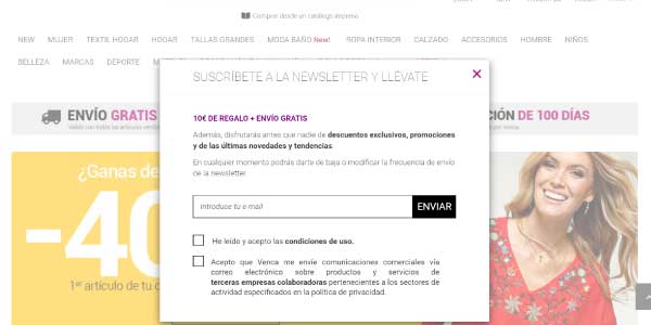 landing page venca