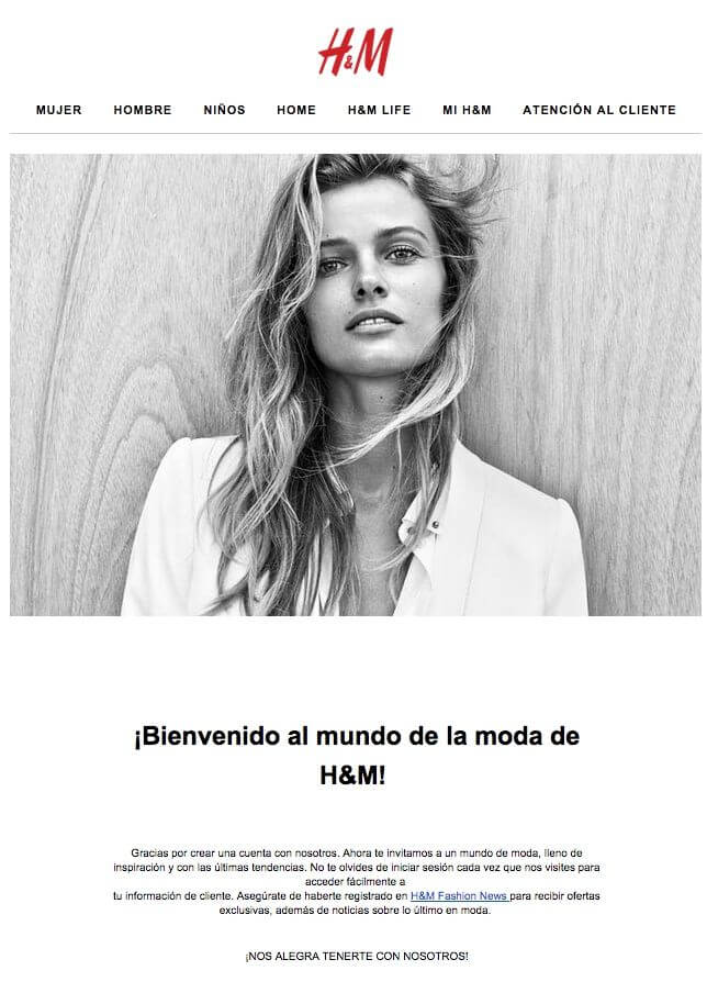 Agradecimiento en la newsletter de bienvenida