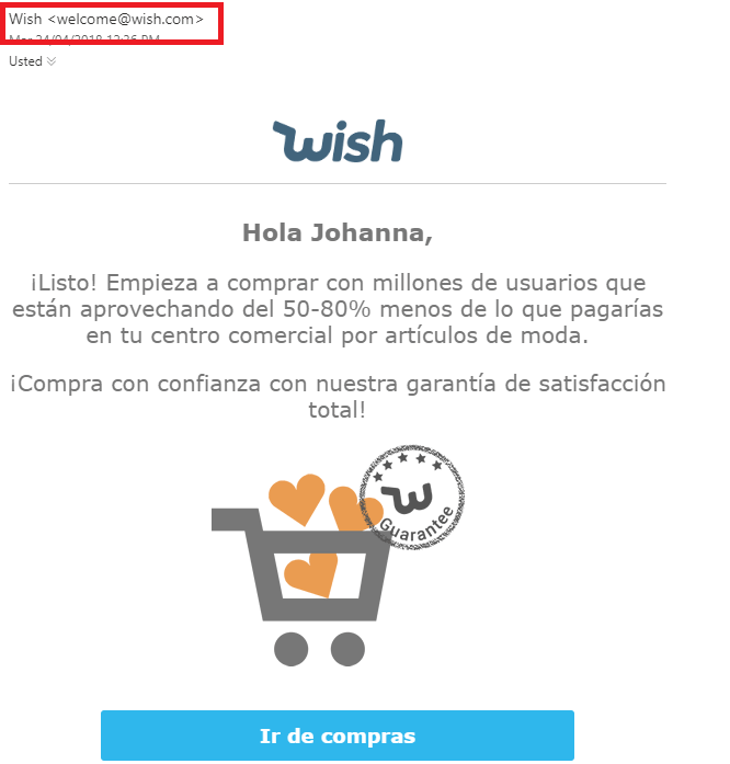 Email de remitente habilitado