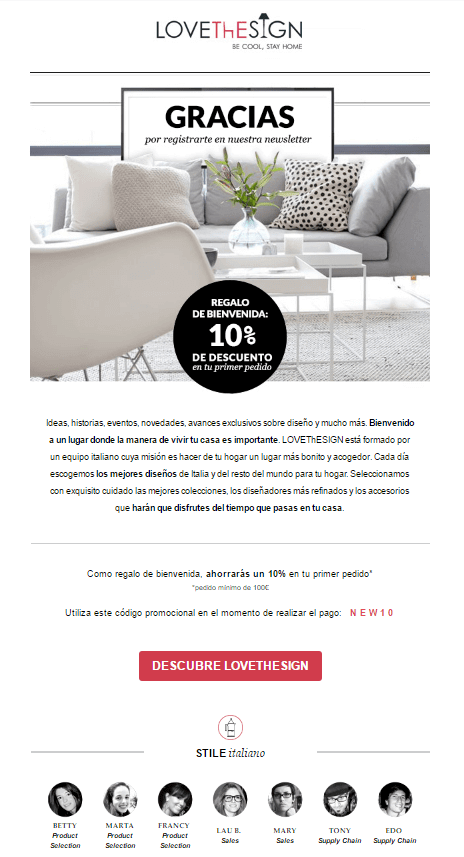 Descuentos en newsletter